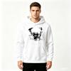 Men's Graphic Print Pullover Hoodie, Horror Skeleton Red Eye Pattern Casual Long Sleeve Sweatshirt for Daily Wear