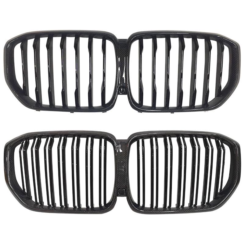 Glänzend Schwarzer Kohlefaser-Kühlergrill für Vor-Facelift BMW X5 G05 - Einzel- oder Doppellinien-Stil