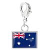 Braccialetto con Charm Bandiera in Acciaio Inossidabile con Moschettone, Gioiello Ciondolo Paese per Regalo di Viaggio Accessorio Stile