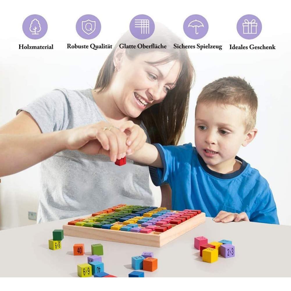 Zahlenlern-Rechenbrett aus Holz 1 x 1, Mathe-Lernspielzeug, bunte Holzspielzeugwürfe, Rechenbrett, Mathe-Lernspiele