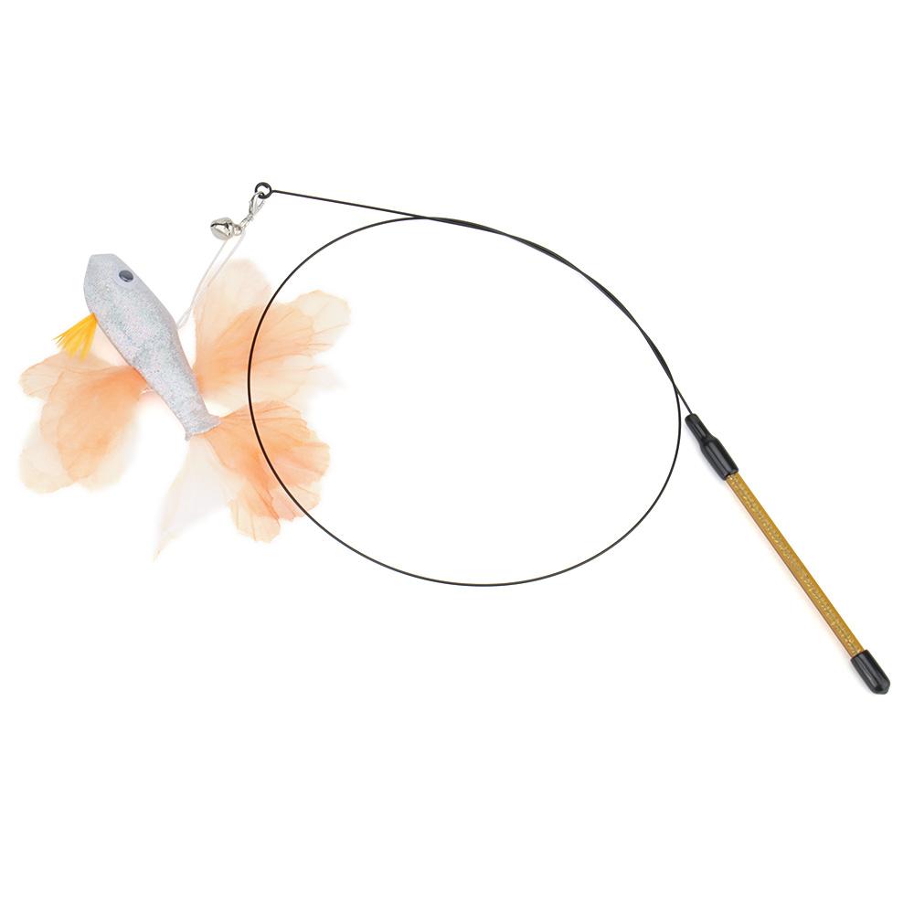 

Colourful Fish Cat Teaser Stick Goldfish Fighting Fish Shape Pet Funny Toy