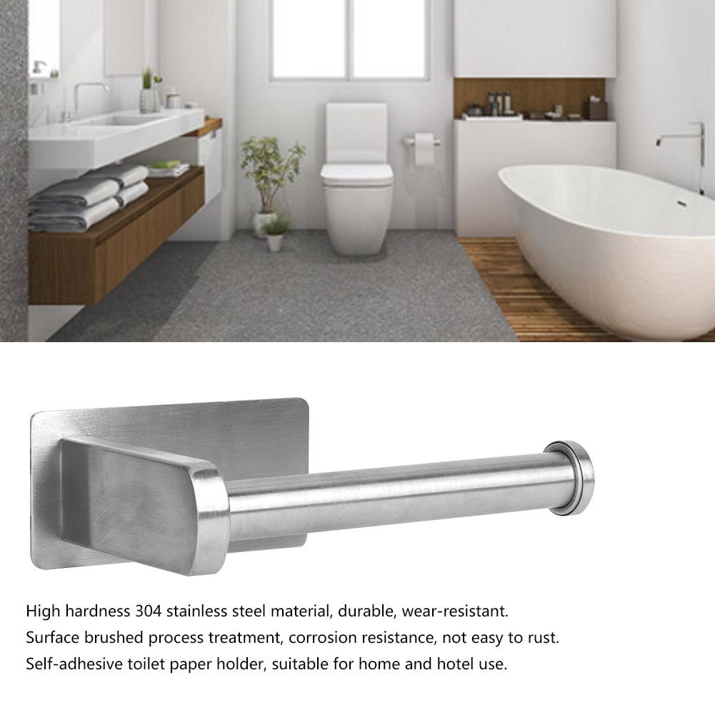 304 Stainless Steel Self Adhesive Toilet Paper Holder Tissue Rack Bathroom Accessory