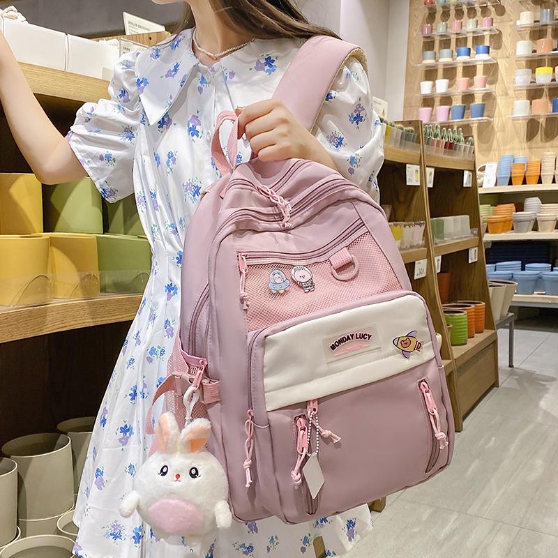 Korean Cartoon Schoolbag for Girls: Stylish Backpack for Elementary to High School Students