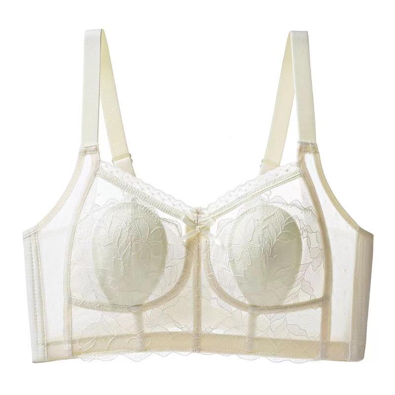 

Ультратонкий кружевной бюстгальтер, сексуальные бюстгальтеры для женщин, дышащий беспроводной бюстгальтер без косточек, мягкий минимайзер, бюстгальтер Femme, летнее интимное белье 34B шампанского