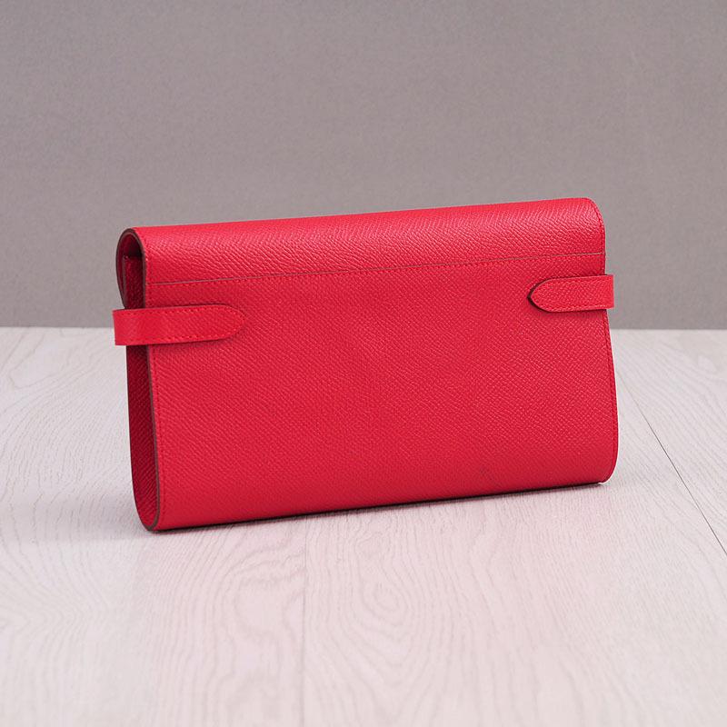 Cartera larga elegante de piel de vaca con estampado de palmeras para mujer