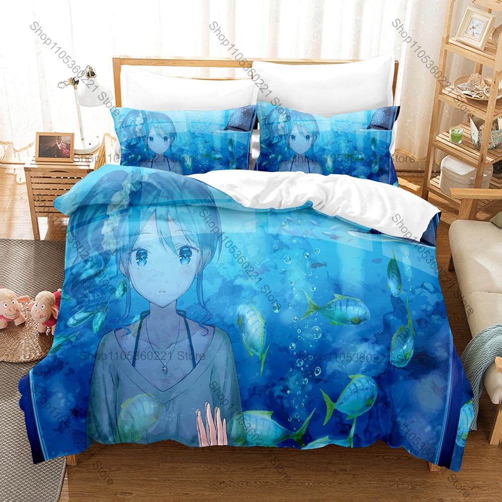 Aikatsu! Anime Bedding Set 3PCS Soft Microfiber Duvet Cover Pillowcases Cute Idol Printed Bed Set for Kids Girls Bedroom Decor