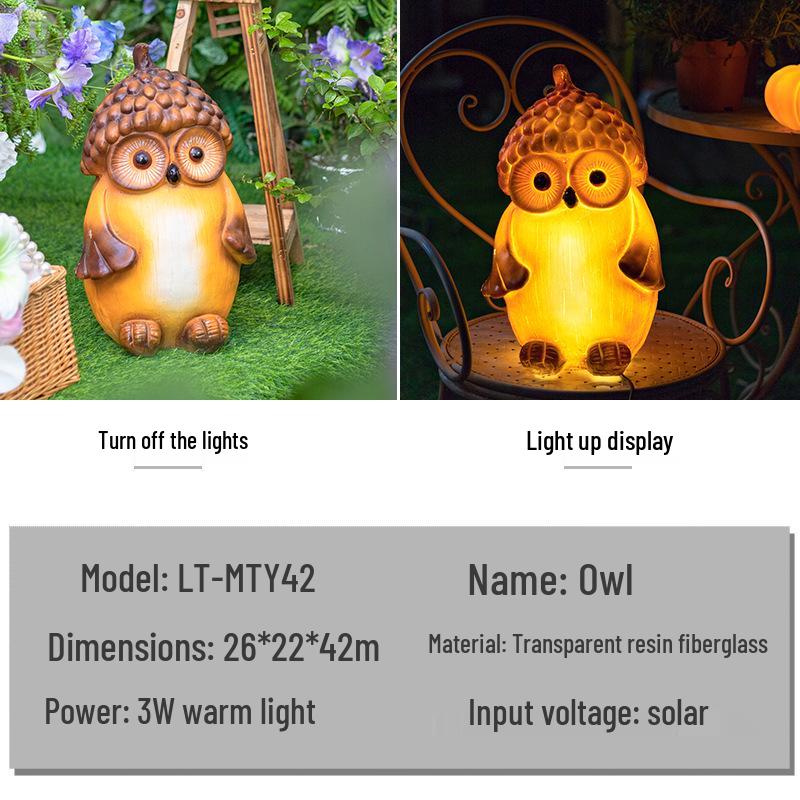 Portable Moon, Durian, Pumpkin, Goose, and Owl Animal Lamps - Solar-Powered Outdoor Decor