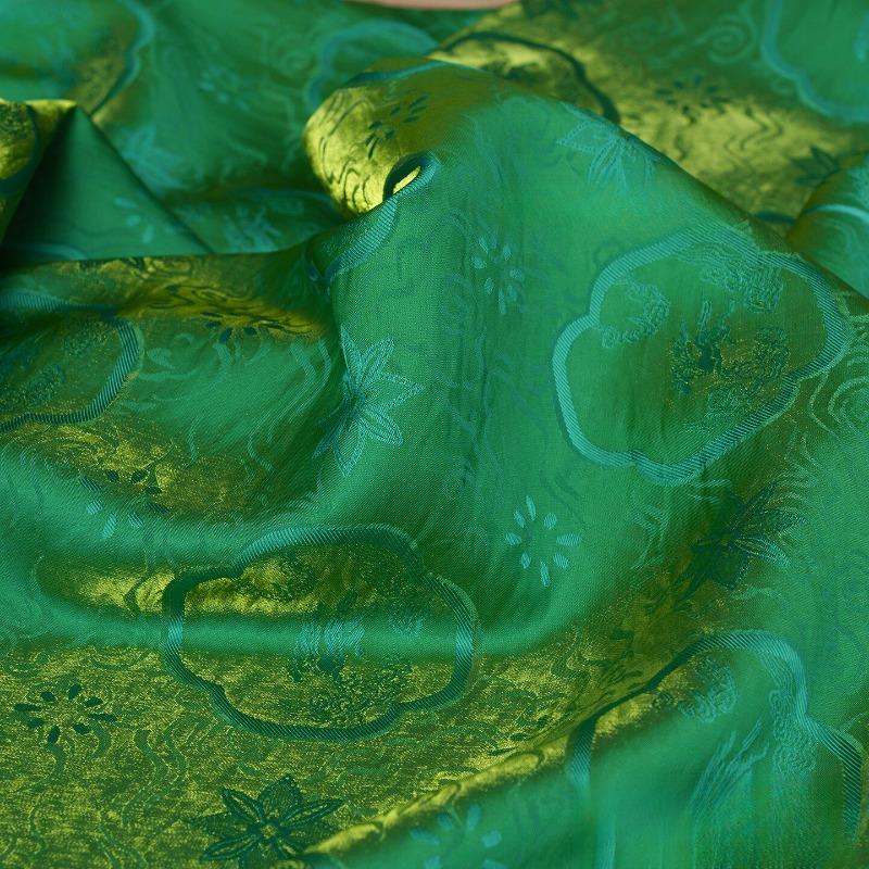 Dual-Color Embroidery Jacquard Silk Fabric for DIY Sewing Horse Glossy Shirt Cheongsam Hanfu Vest Pants Smooth Opaque Cloth