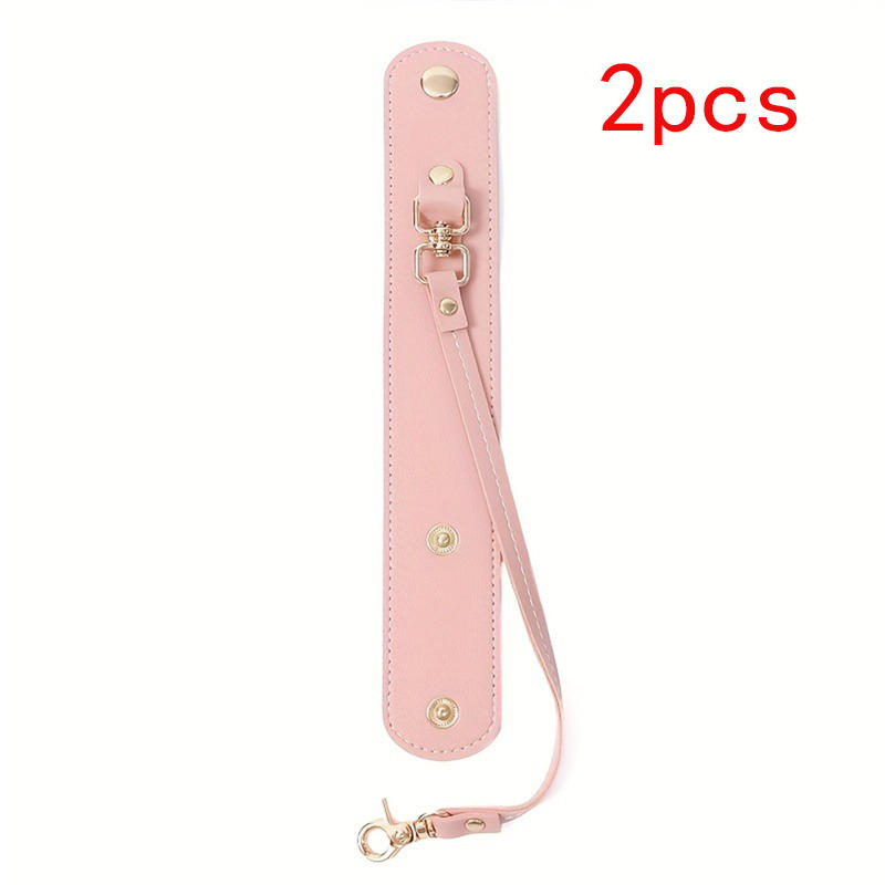 2PCS Portable Strap Holder with Clasp Women Beach Outdoor Snap-On Leather Glove Holder for Handbag Hat Towel