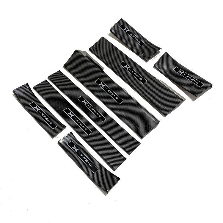 XPeng G3 Carbon Fiber Door Sill Strips - Interior/Exterior, Anti-Scratch, Welcome Pedals, Protective Trim