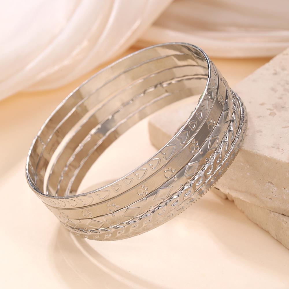 Bohemian-Style 12-Piece Multi-Layer Alloy Bracelet Set for Women