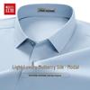 Hongdou Men's Wrinkle-Resistant Business Casual Long-Sleeve Shirt