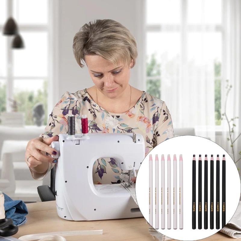 12Pcs Pull String Crayons Pencil No Sharpening Water-Soluble Fabric Marking Pencil For Tailoring Embroidery Project