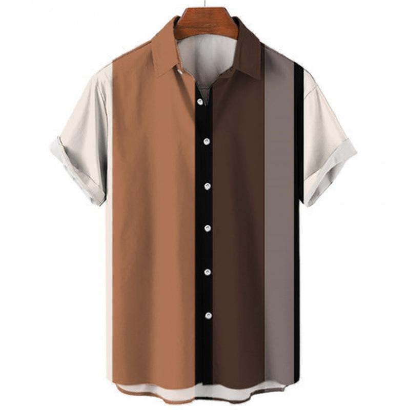 New summer casual hot sale D printing short-sleeved shirt Hawaiian shirt men's vacation seaside source
