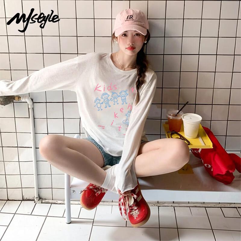

Женская футболка с длинным рукавом MJ STYLE из чистого хлопка L