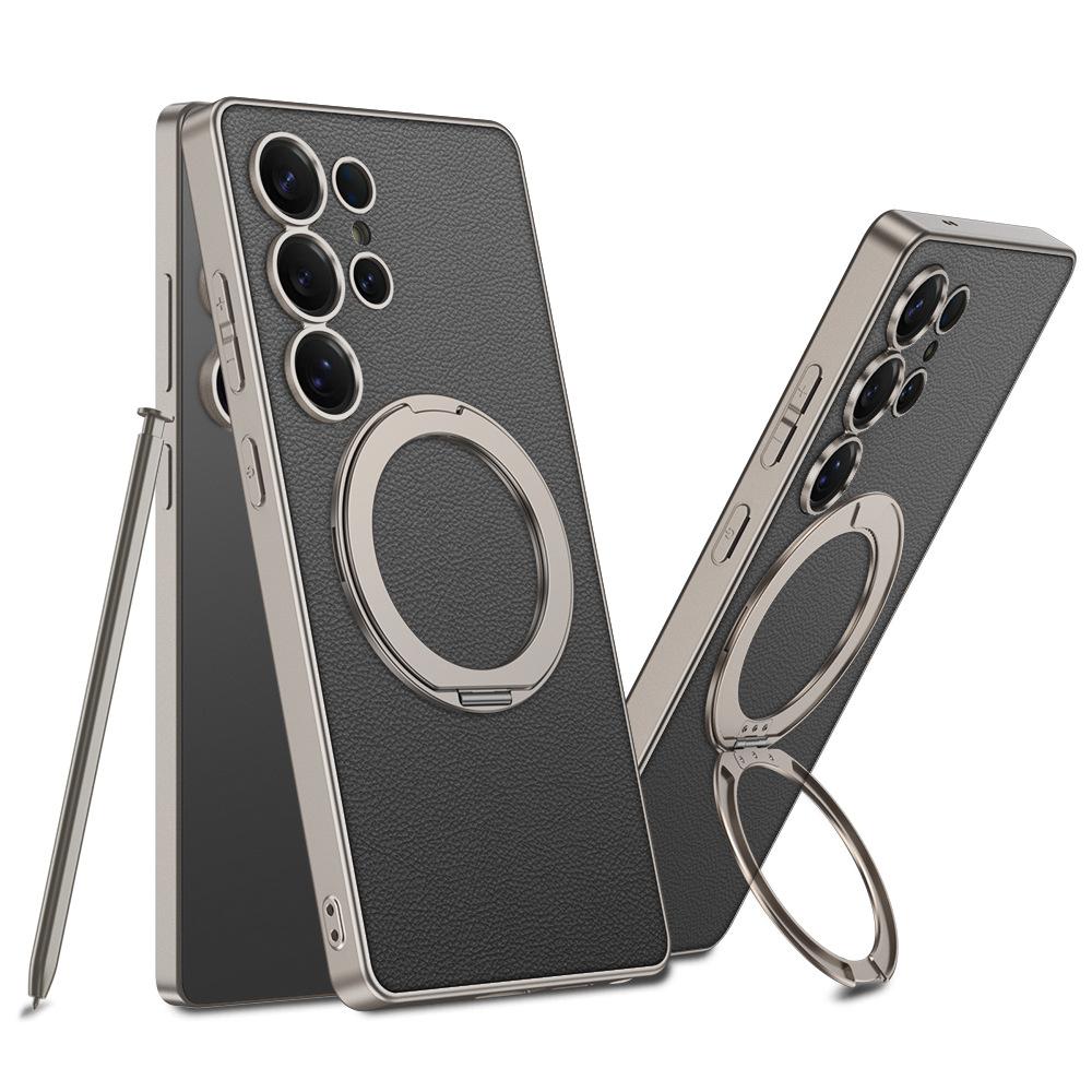 Magnetyczne etui odpowiednie dla telefonu komórkowego Samsung S25u Ochronne skórzane etui S25ltra Pełne 360-stopniowe obrotowe wsparcie Ładowanie bezprzewodowe