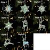 Shiny Christmas Tree Snowflake Pendant Acrylic Elk Xmas Ornament Hangging Party Supplies Christmas Tree Decorations New Year