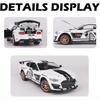 1:Ford Mustang Shelby GT500 im Maßstab 32: Legierungs-Druckguss-Modellauto zum Zurückziehen mit Sound und Licht, Mini-Simulationsfahrzeuge, Spielzeug für Kinder und Freunde