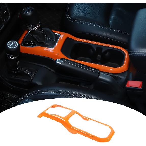 JeCar Interior Gear Shift Cup Holder Panel Cover Trim Fit for Jeep Wrangler JL JLU Gladiator JT 2018-2024 2025 2026+ (Red)