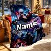 Custom Name Personalized Demon Slayer Print Blanket, Home Decor, Bedroom, Sofa, Camping, Couch, Gifts for Birthday Christmas