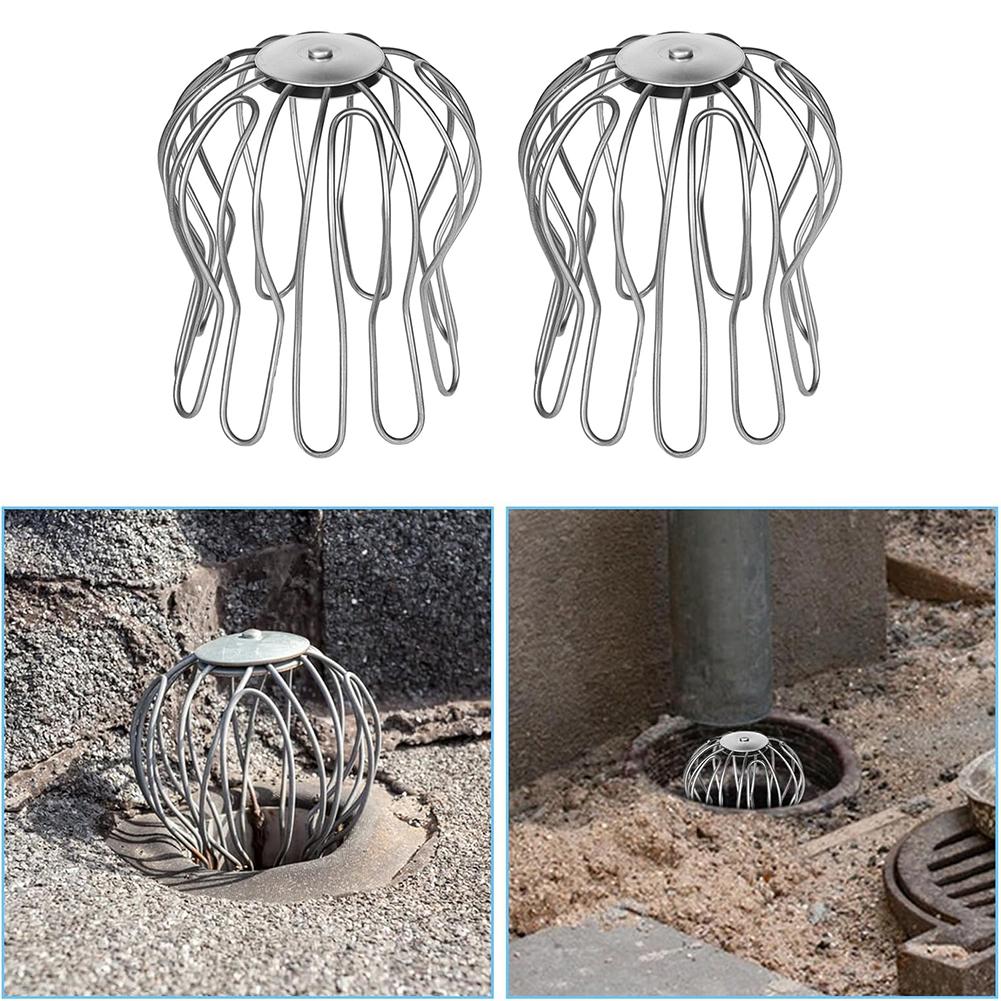 Silver Downpipe Sieve Adjustable Fit Adjustable Gutter Easy Installation Effective Blockage Reduction Fits 87 To 100 Mm
