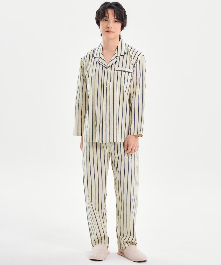 Meipeullawo Excellent Long-Sleeve Pure Cotton Men'S Plus Size Pajama Set