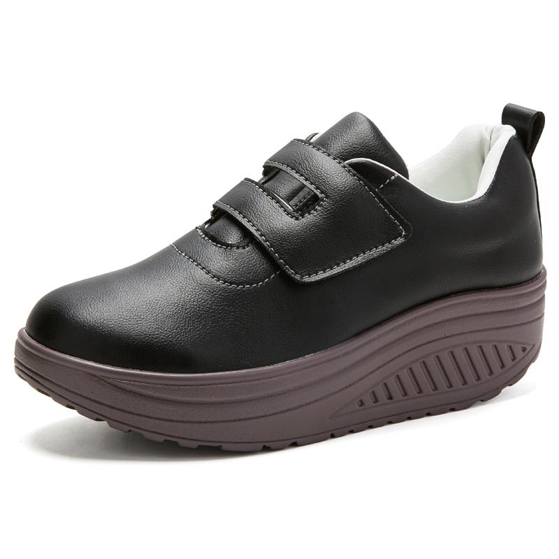 Women Loafers Platform Chunky Lady Summer Casual Black Office Lady Thick Sole Height Increase Shake Shoes