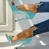 Super High Heel Sandals for Women, Fish Mouth Side Air New Round Head Sexy Sandals Platform Shoes Women Plus Size 43