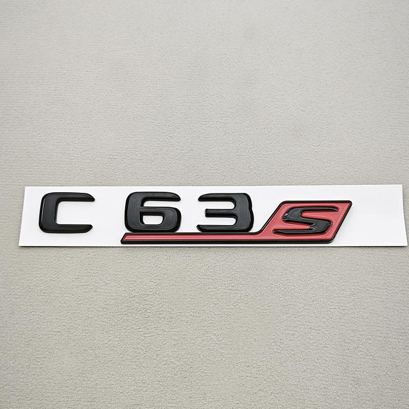 3D C63S Letters Rear Trunk Badge Emblem Decal For Benz W205 C Class C63 S AMG Car Styling Accessories Gloss Black Chrome