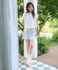 Adowl Satin Flare Layered Mini Skirt - Mint