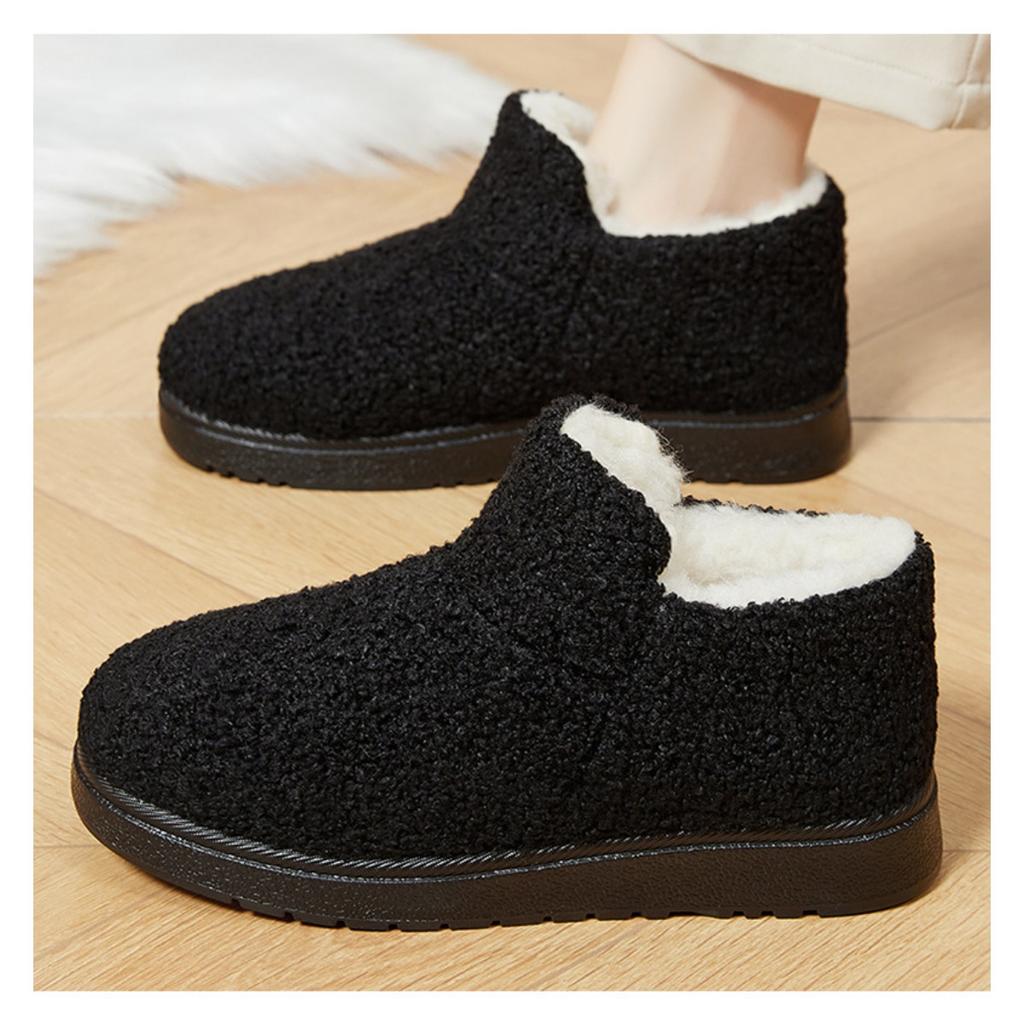 Winter New Cotton Shoes with Plush and Thick Thickness, Soft Soled Cotton Boots for Home Snow Boots