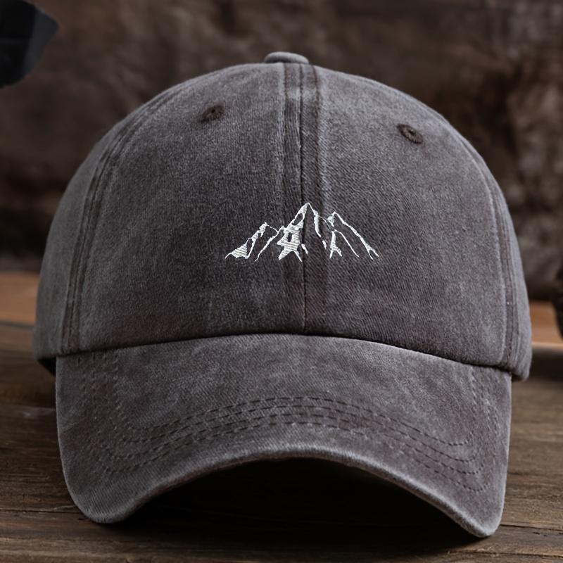 Men's baseball cap, mountain peak pattern print, vintage, mature and stable style, daily leisure, outdoor