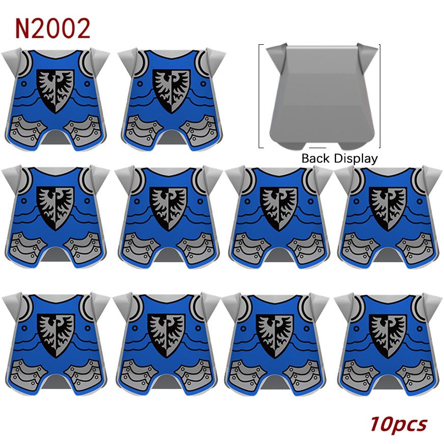 

10 шт. MOC Средневековый военный жилет Строительные блоки Рыцарские доспехи Аксессуары Кирпичики Игрушки Подарок