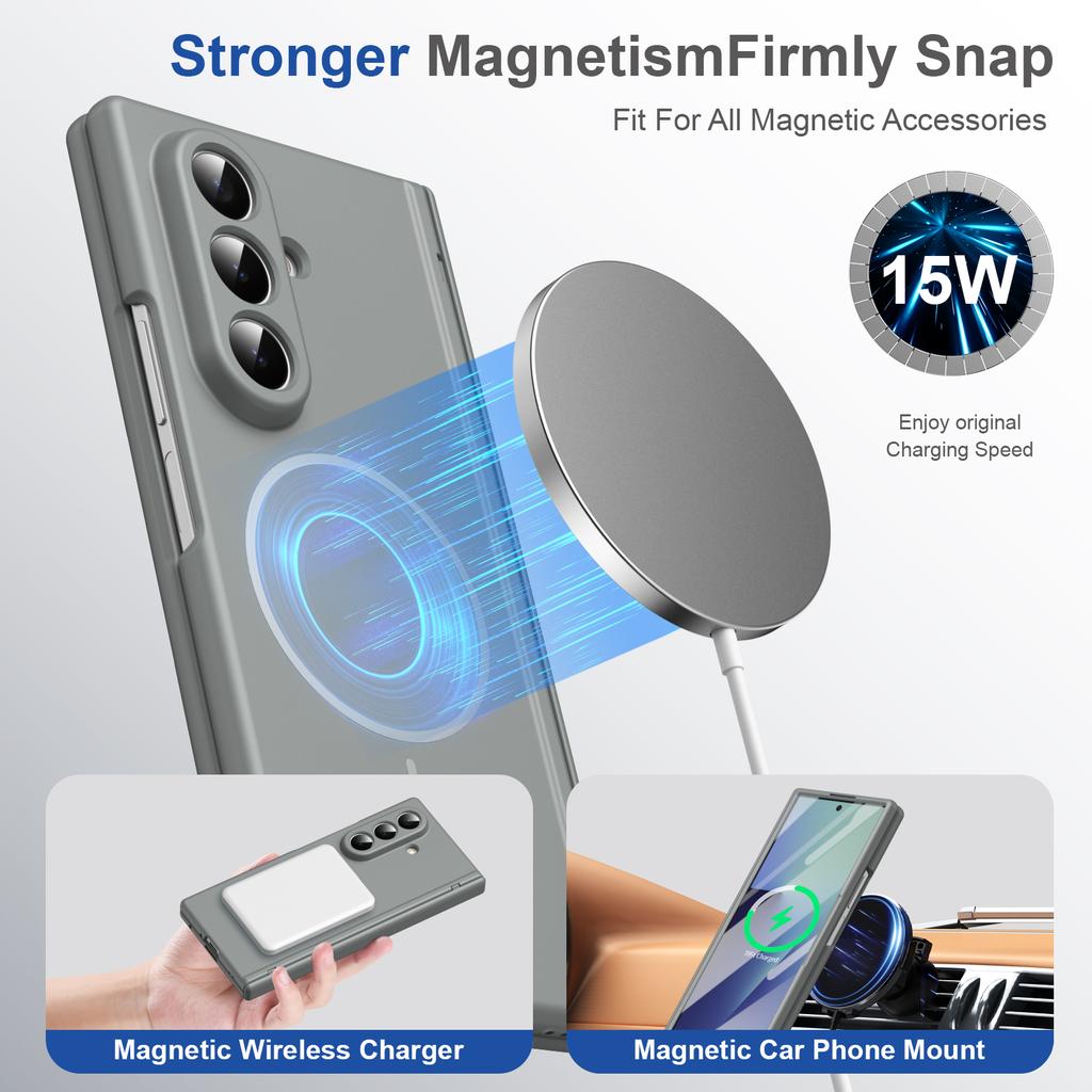 Drop Hinge Protection Military Grade Magnetic Case for Samsung Z Fold 8 Ultra Cases Z Fold 7 6 5 4 Built-in Glass Screen Protect
