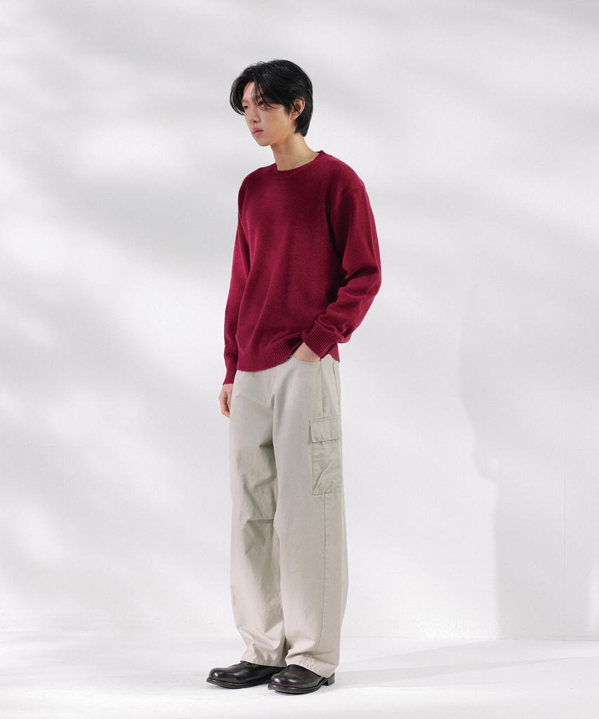 NONBLANK Daily Wool Cashmere Crewneck Knit_Wine