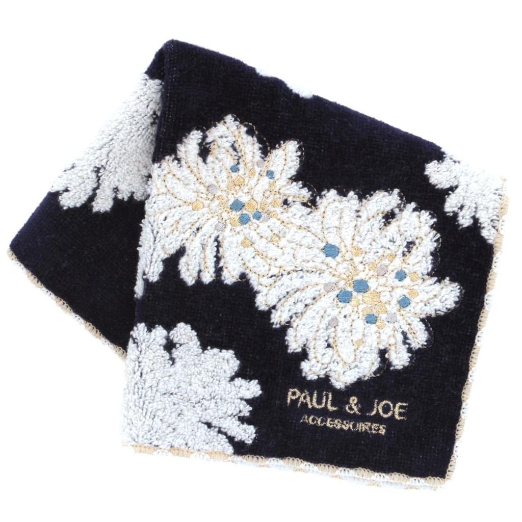 Paul Joe Towel Handkerchief with Chrysanthemum Embroidery Towel Hand Towel 25cm [PAUL&JOE ACCESSOIRES] & (Navy) Women's Approx. 000287-0004-03