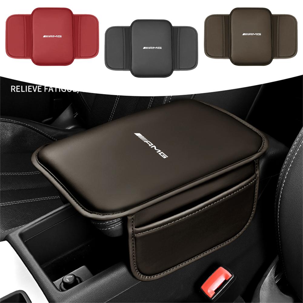 PU Leather Car Armrest Mat Accessories Center Console Protector Cover Cushion For Mercedes Benz AMG W124 W202 W203 W204 W210