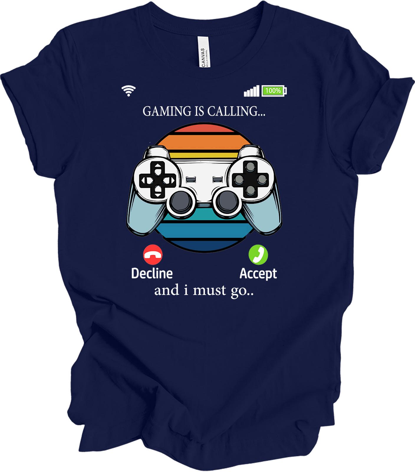 Gaming Is Calling T-Shirt - Video Games Calling Graphic Tee XXL