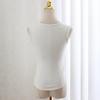 Women's 2025 Winter Korean-Style Slimming Warm Vest with Chest Pads - White, Non-See-Through