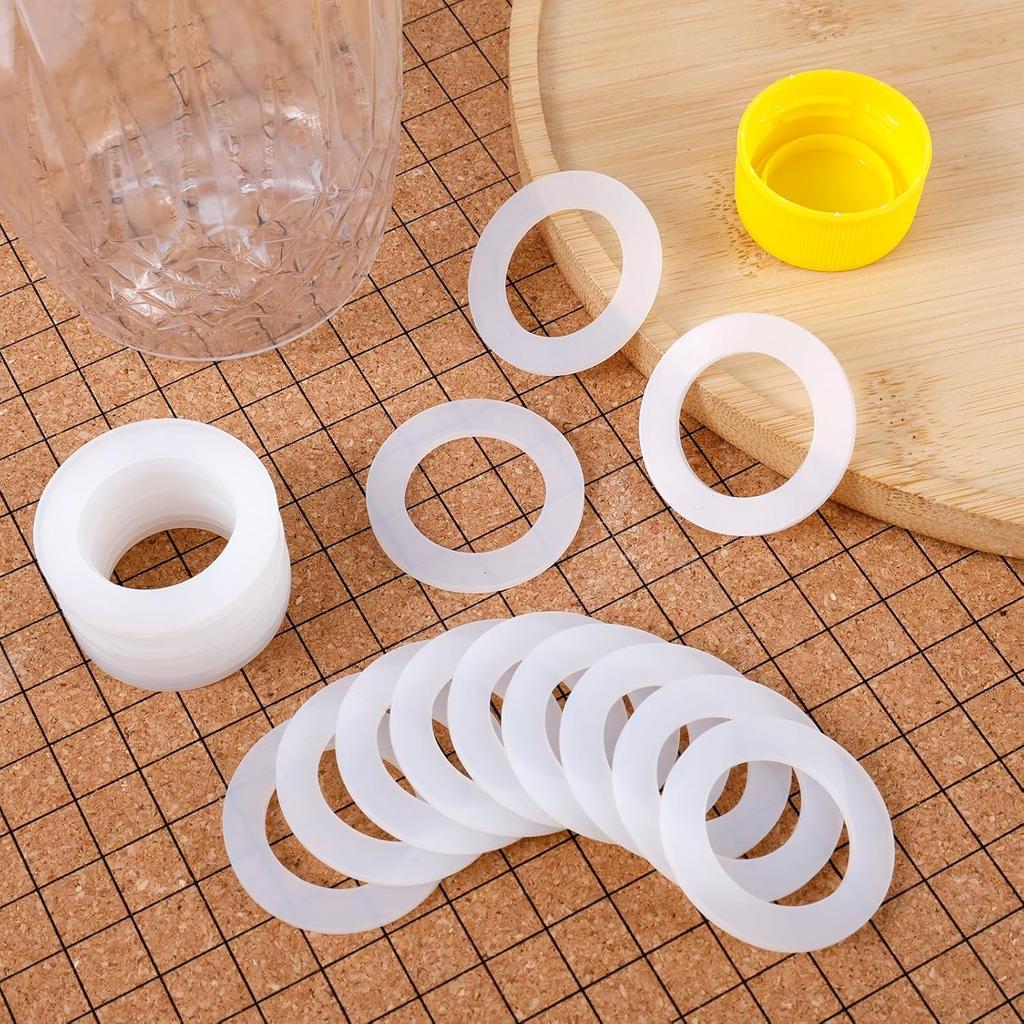 Gasket Replacements for Sodastream Bottle, White Silicone Bottle Lid Sealing Gasket Compatible with Sodastream Bottle Cap O Ring Replacement Parts