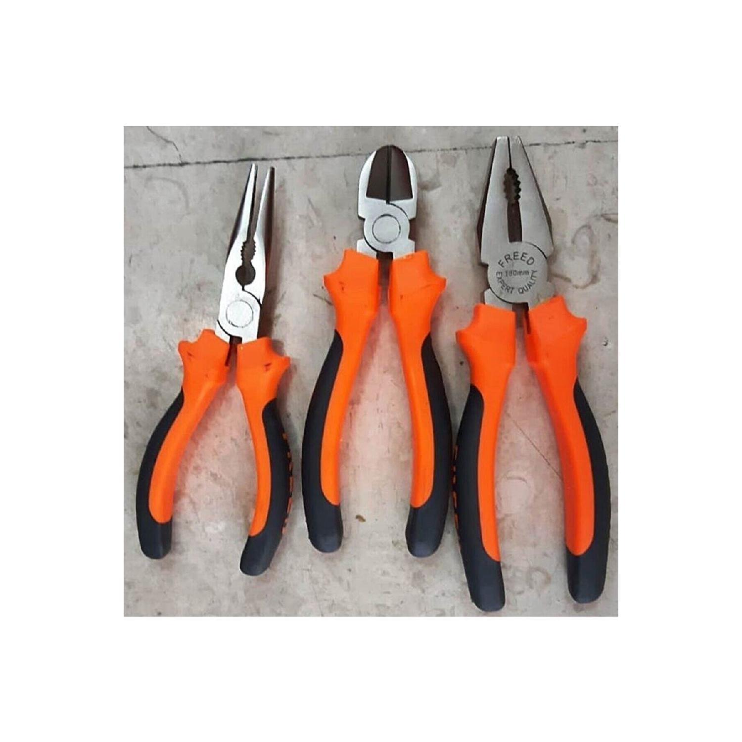 

Плоскогубцы 180 мм Плоскогубцы 160 мм Бокорезы 160 мм Комбинированный набор из 3 предметов