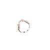 Elegant Irregular Silver Foil Pearl Stretchy Ring - Modern Style for Women