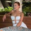 European & American Style Sexy Off-Shoulder High Slit Strapless Summer Dress for Women