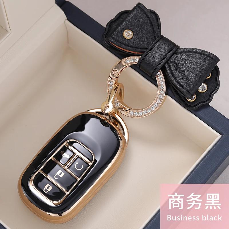 Styling Mouldings New TPU Car Remote Key Case Cover Protect Shell Bag For Honda 2021 2022 Accord Civic Pilot Freed CRV 4 Button