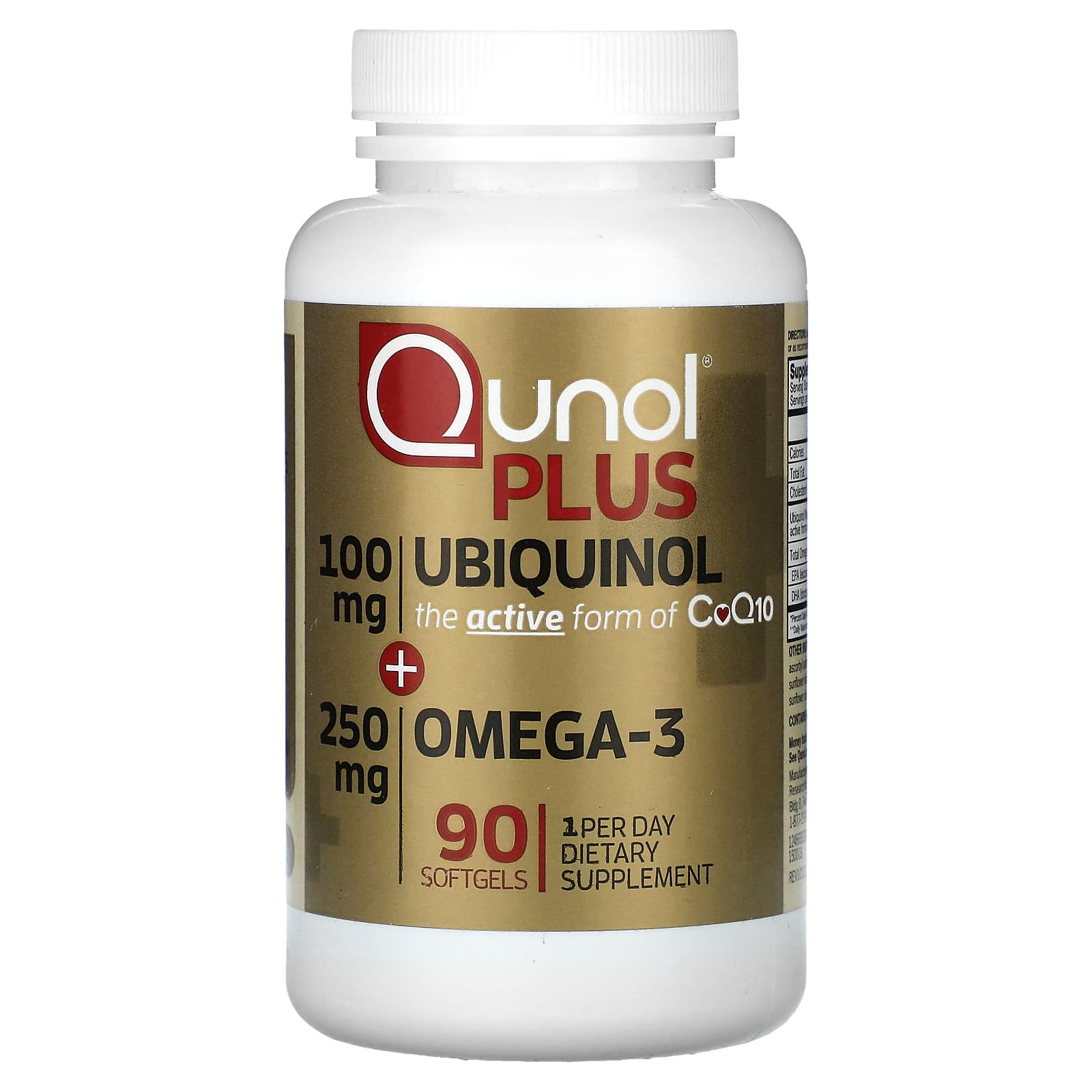 

Ubiquinol + Omega 3, 100Mg + 250Mg, 90 Softgels
