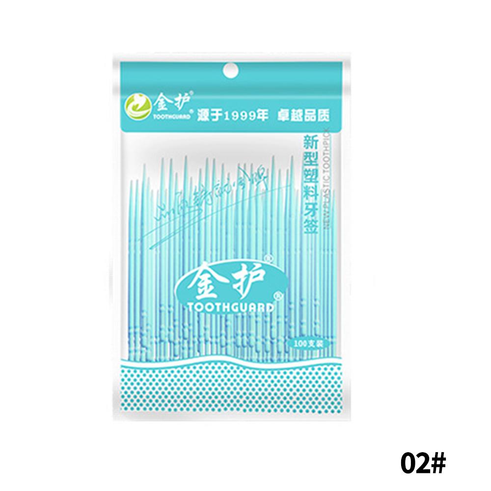 100 pièces Fil dentaire double tête Cure-dents interdentaires Bâtonnets pour les dents Nettoyage des dents Soin bucco-dentaire Brosse interdentaire