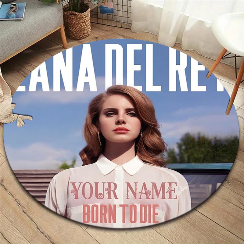 Lana Del Rey Fan Art Custom Name Round Area Rug Carpet Rug For Living Room Bedroom Sofa Playroom Decor Nonslip Floor Mat