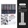 Black Micro Fine Pens,15 Sizes,Waterproof Archival Ink,Fine Tip Manga Markers for Artist Anime Sketch Technical