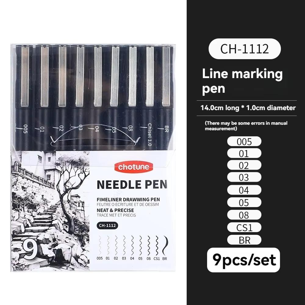 Black Micro Fine Pens,15 Sizes,Waterproof Archival Ink,Fine Tip Manga Markers for Artist Anime Sketch Technical