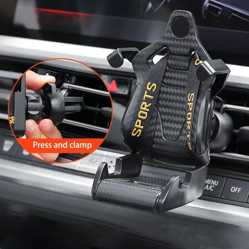 Racing Seat Shape Car Phone Holder Auto Air Vent Mobile Phone Clip 360degree Rotatable Car Cellphone Rack for Car Interior